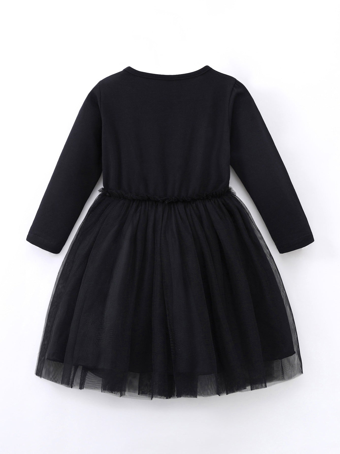 Girls' Sequin Mesh Dress with Embroidery