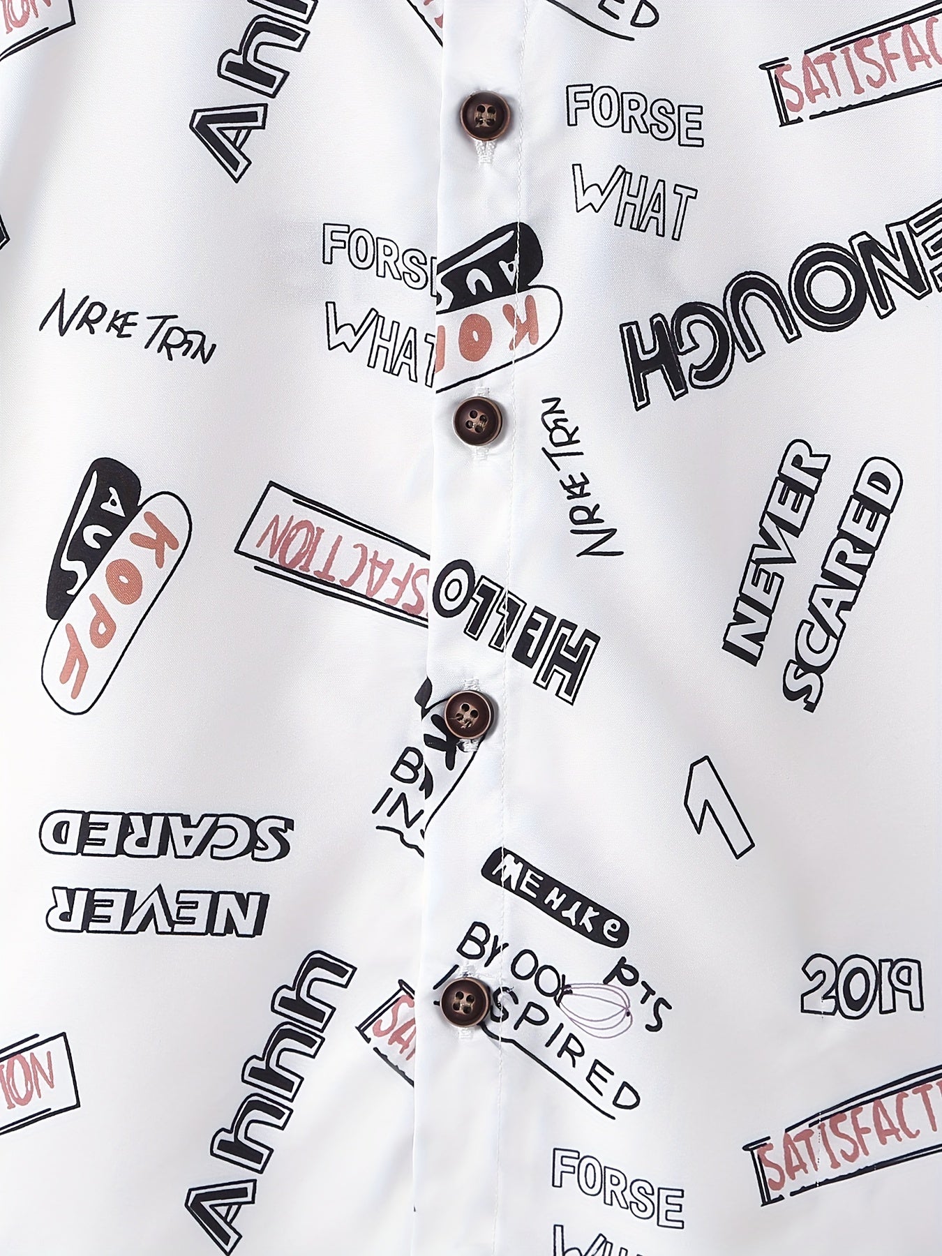 Letter Print Boys Top Lapel Shirt for Summer