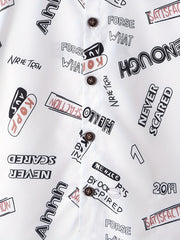 Letter Print Boys Top Lapel Shirt for Summer