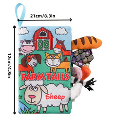 Baby Animal Tail Cloth Book Educational Toy Tear Now