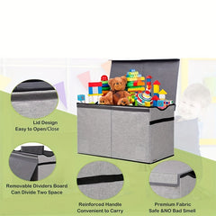 Extra Large Kids Toy Organizer Collapsible Grey Storage Bin