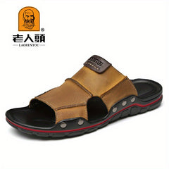 LAORENTOU Men's Leather Outdoor Hiking Sandals