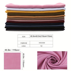 109 Square Hijab Scarf Women Solid Soft Head Scarf Shawls Classic Bandana