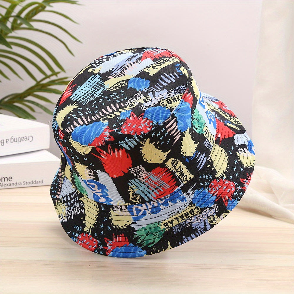 Graffiti Print Fisherman Sun Hats Lightweight Travel Hats