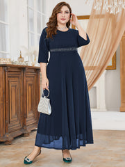 Women's Plus Graphic Print Half Sleeve Maxi Dress