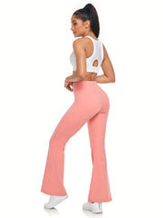 Women's Stretchy Flare Leg Yoga Pants Soft Casual Sports Pants