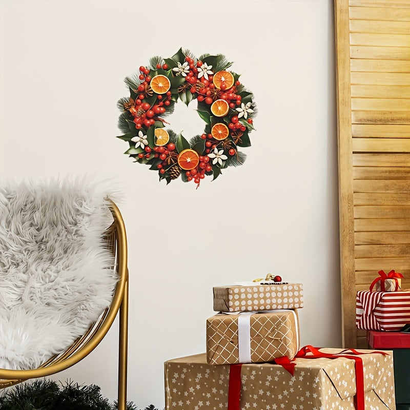 Christmas Garland Sticker, Self-adhesive Door Decoration, 15.3inch