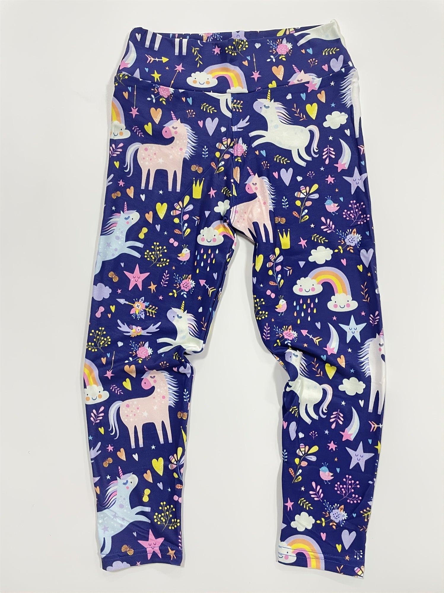 Girls Unicorn Garden Leggings Soft High Stretch