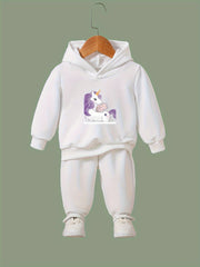 Unicorn Graphic 2pcs Set Girls Casual Comfy Activewear for Spring Fall