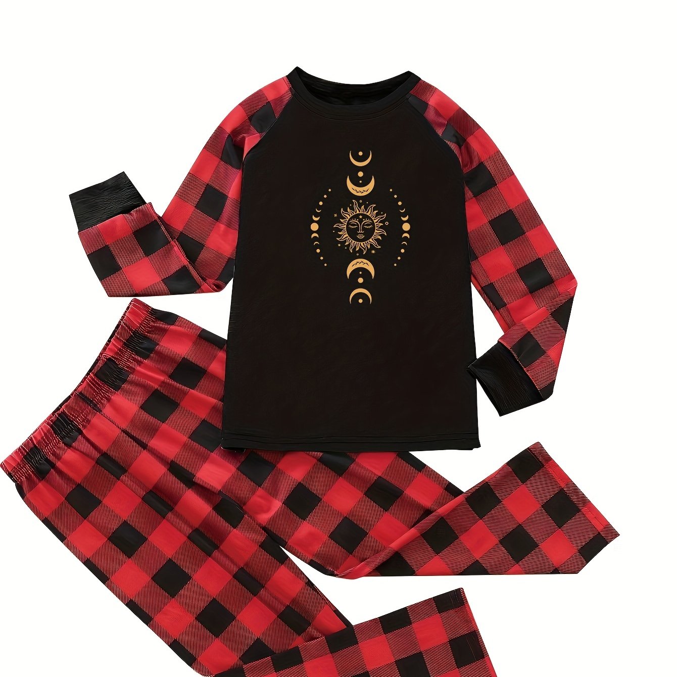 Sun Print Plaid Pajama Set