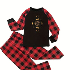 Sun Print Plaid Pajama Set