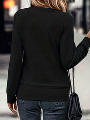 Solid Long Sleeve Knit Top for Women