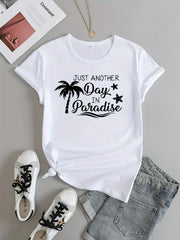 Letter And Tree Graphic Sports T-shirt for Women
