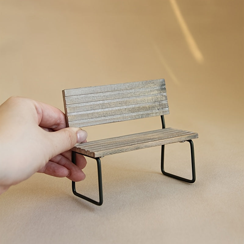 1:12 Outdoor Table & Chair Set Rustic Decor BJD Scene Figurine Summer Ornament