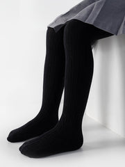 Girls Ribbed Cotton Pantyhose Soft Stretch Tights Leggings Pants