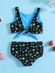 2pcs Heart Graphic Girls Bikini Swimsuit Set Beach Vacation Gift