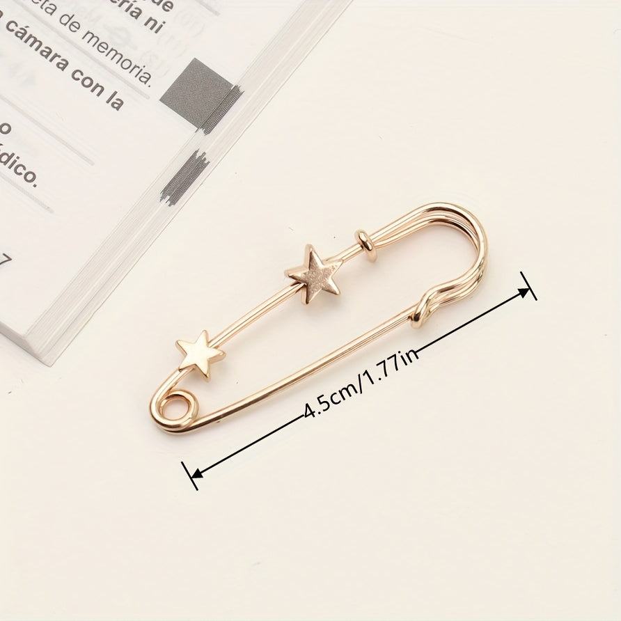 Metal Star Flower Brooch Waist Pins for Women