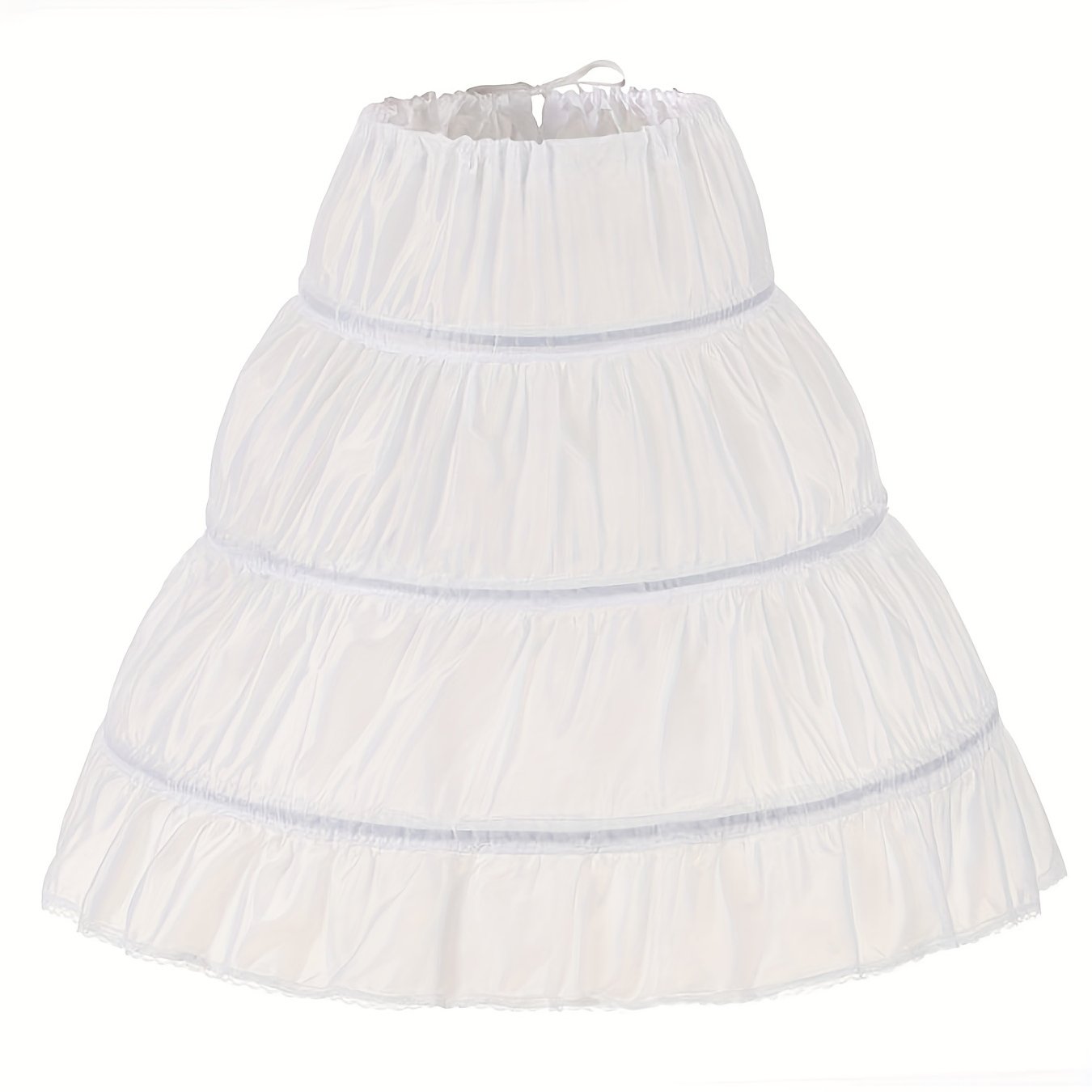 Girls 3-Hoop Petticoat Full Slip Skirt for Flower Girl