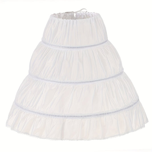 Girls 3-Hoop Petticoat Full Slip Skirt for Flower Girl