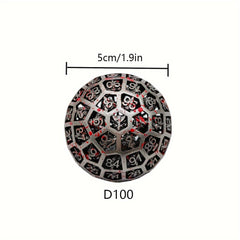7pcs Metal Polyhedral Dice Set Engraved Player Tabletop Game Fun Gift