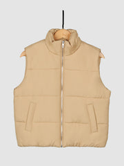 Solid Zip Up Vest Jacket for Fall & Winter
