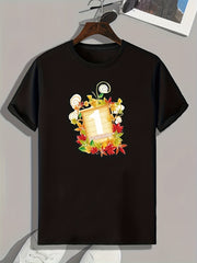 Men's Pattern Print Comfy Sports T-shirt - Outdoor Fitness Tee