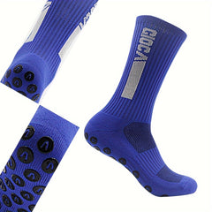 Anti Slip Football Socks With Grip Pads Breathable Sweat-absorbing
