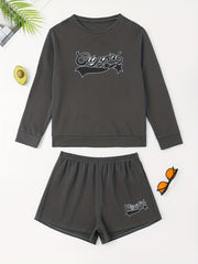 Casual Lounge Set Women's Pajamas Two Piece Set