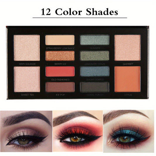Matte Eyeshadow Palette 12 Colors Highly Pigmented Nudes Warm Natural Smokey