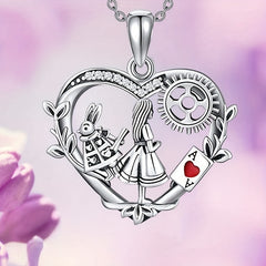 Vintage Rabbit Poker Girl Necklace - Holiday Gift