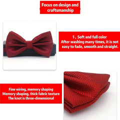 Men's Solid Formal Wedding Bow Tie Business Casual Groom Man Bow