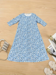 Floral Print Long Sleeve Maxi Dress