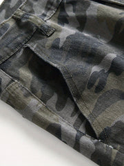 Camouflage Slim Fit Jeans Men's Casual Street Style Denim Pants