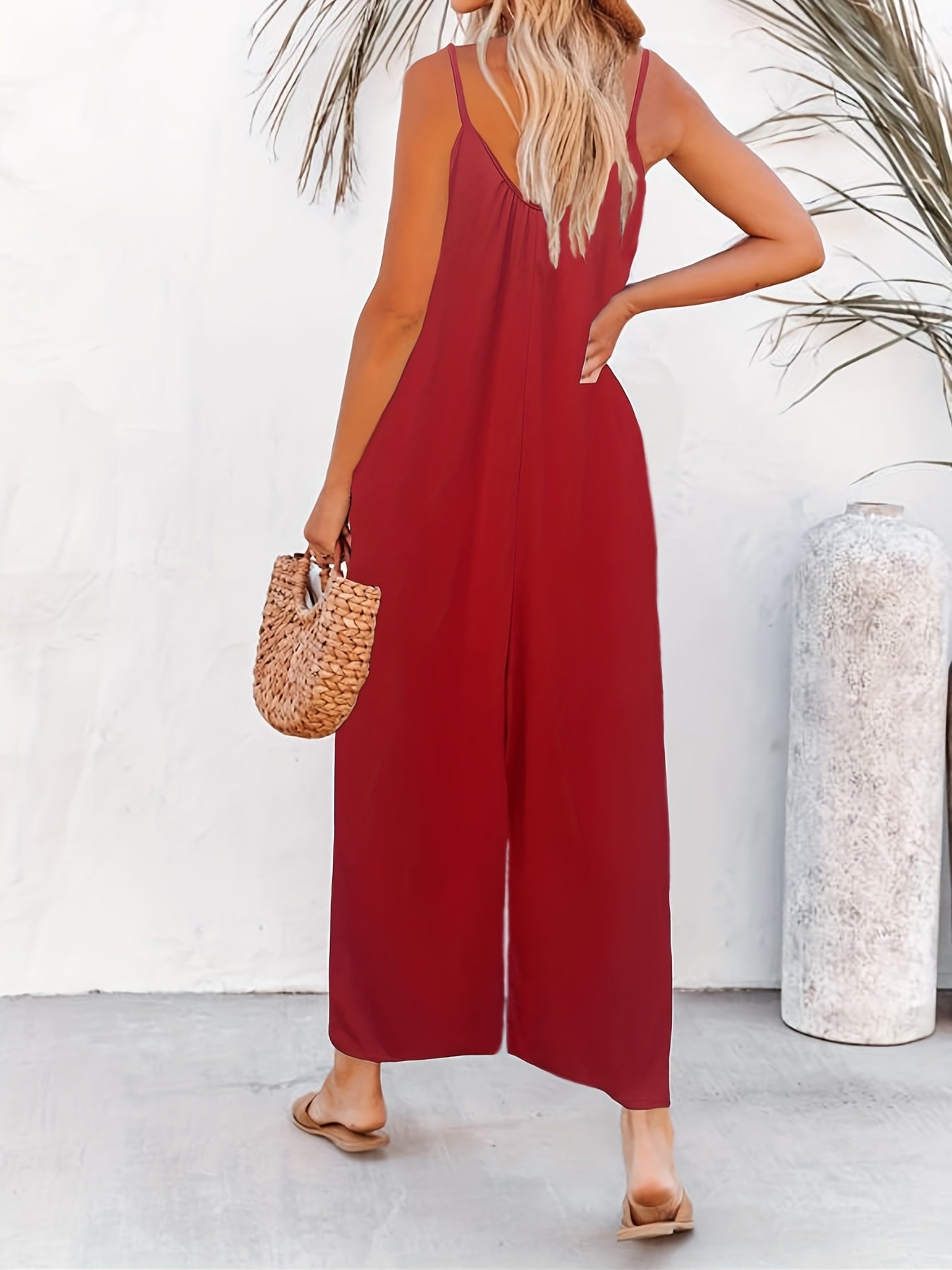 Casual Wide Leg Sleeveless Jumpsuit