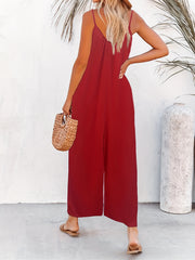 Casual Wide Leg Sleeveless Jumpsuit