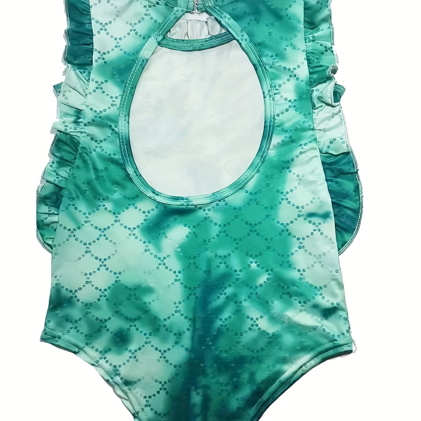 Toddler Girls Fish Scales Tie Dye One Piece Swimsuit