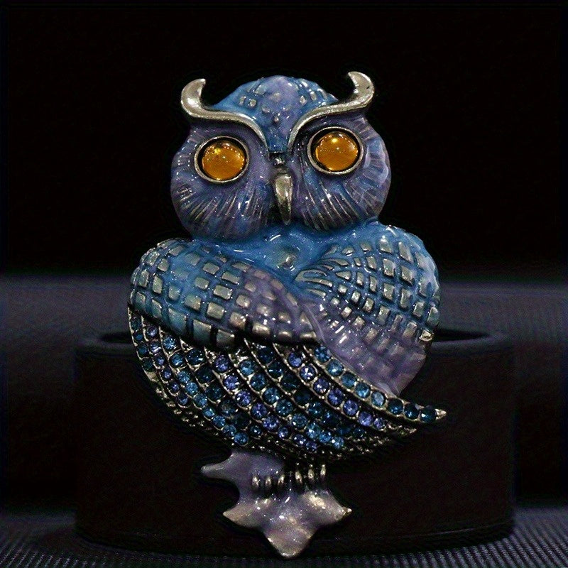 Enamel Owl Clip Vintage Men's Clothing Accessory