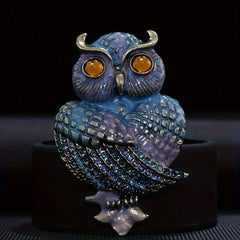 Enamel Owl Clip Vintage Men's Clothing Accessory