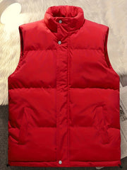 Men's Cotton Padded Vest Thermal Sleeveless Warm Vest