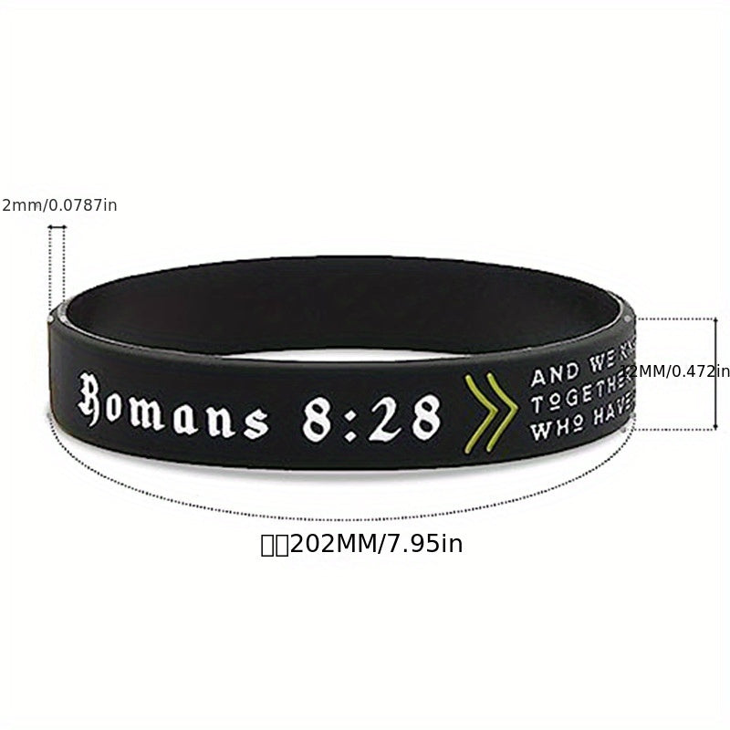 Religious Silicone Bracelet Set - Sporty Style Rubber Wristbands