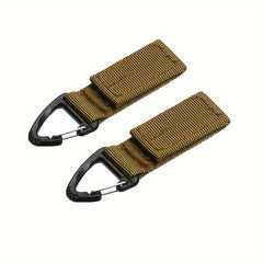 2pcs Hanging Key Hook Clip Buckle Nylon Webbing Belt Carabiner Outdoor Strap