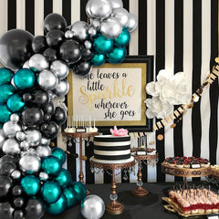 88pcs Teal Balloon Arch Kit Birthday Party Balloons Metallic Silver