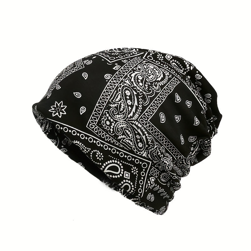 Unisex Sunshade No brim Beanies Hat With Cashew Flower Style