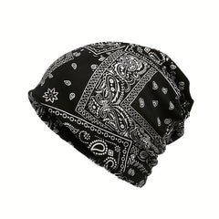 Unisex Sunshade No brim Beanies Hat With Cashew Flower Style
