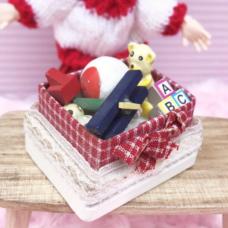 Dollhouse Bear Box Scene Props Micro Decor for OB11 Dolls