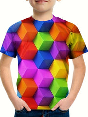 3D Dragon Pattern T shirt For Kids Short Sleeve Top Casual Tee