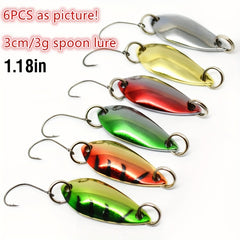 6pcs Single Hook Sequined Metal Fishing Spinner Bait for Grass Carp