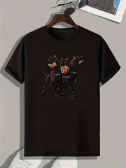 Fierce Dogs Print Men's Graphic T shirt Casual Comfy Tees For Summer