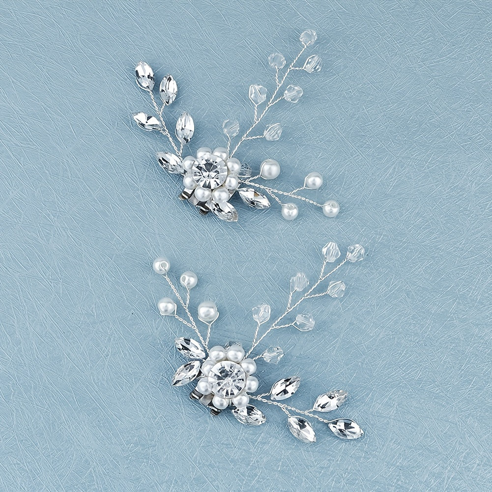 Crystal Pearl Rhinestone Shoe Clips for Wedding Party