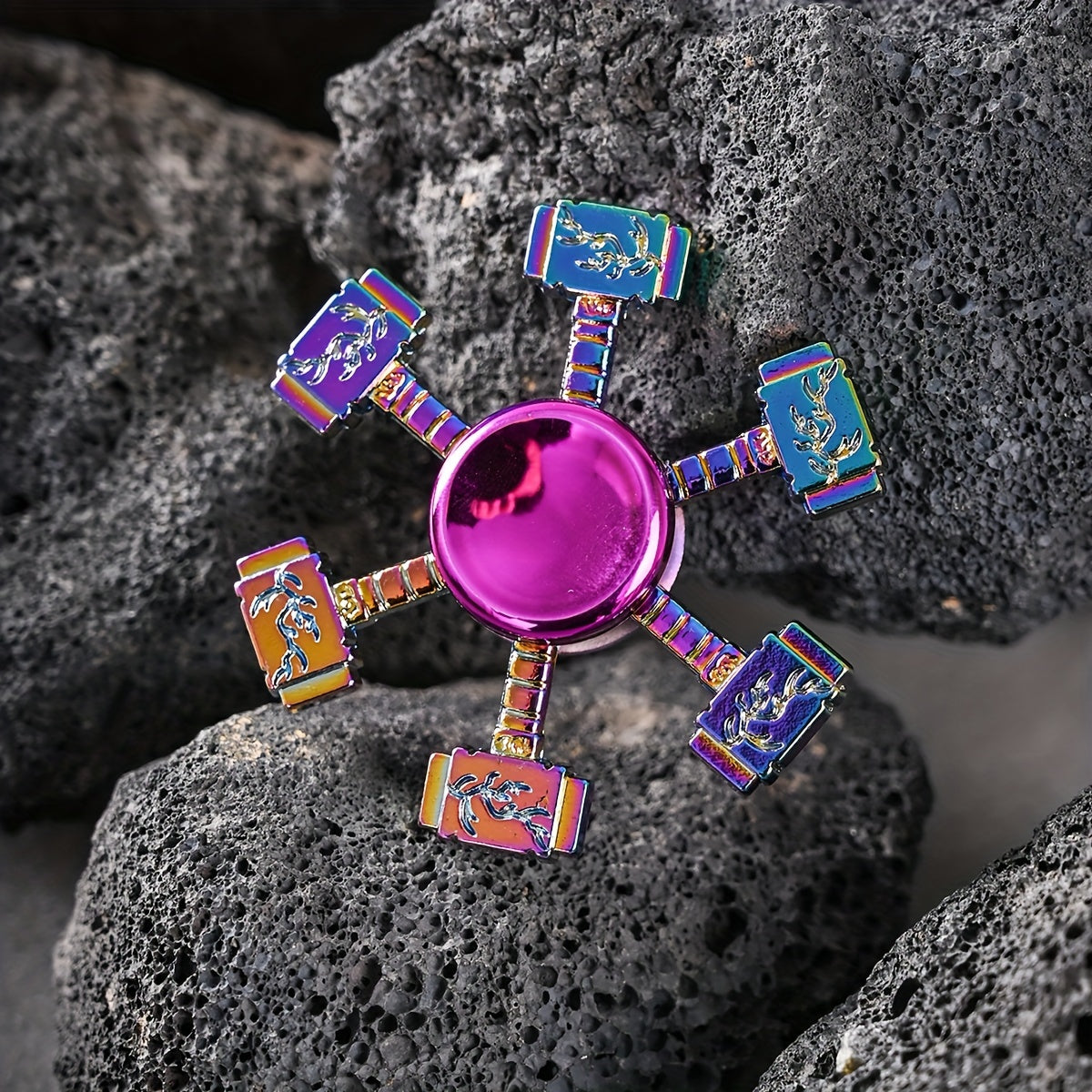 Colorful Thor's Hammer Finger Spinner Metal Fingertip Spinner